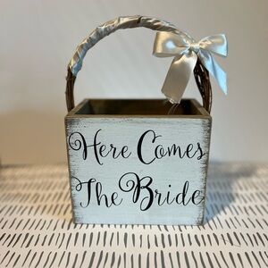 White and Brown Rustic Basket with Elegant Accents